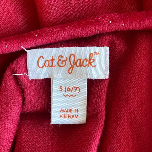 Cat & Jack Girl's Red Tulle Christmas Dress Sz S (6/7) - Picture 4 of 4
